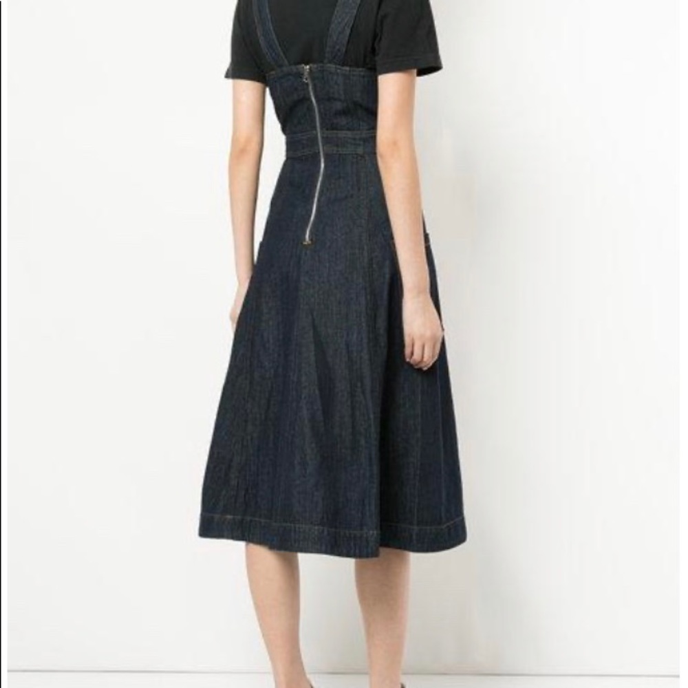 Alexa Chung Flower-Embroidered Denim Midi Dress - Picture 5 of 5
